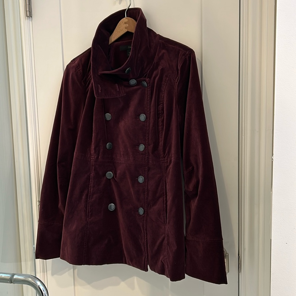 NWOT Calvin Klein Cotton Velveteen Double Breasted Jacket